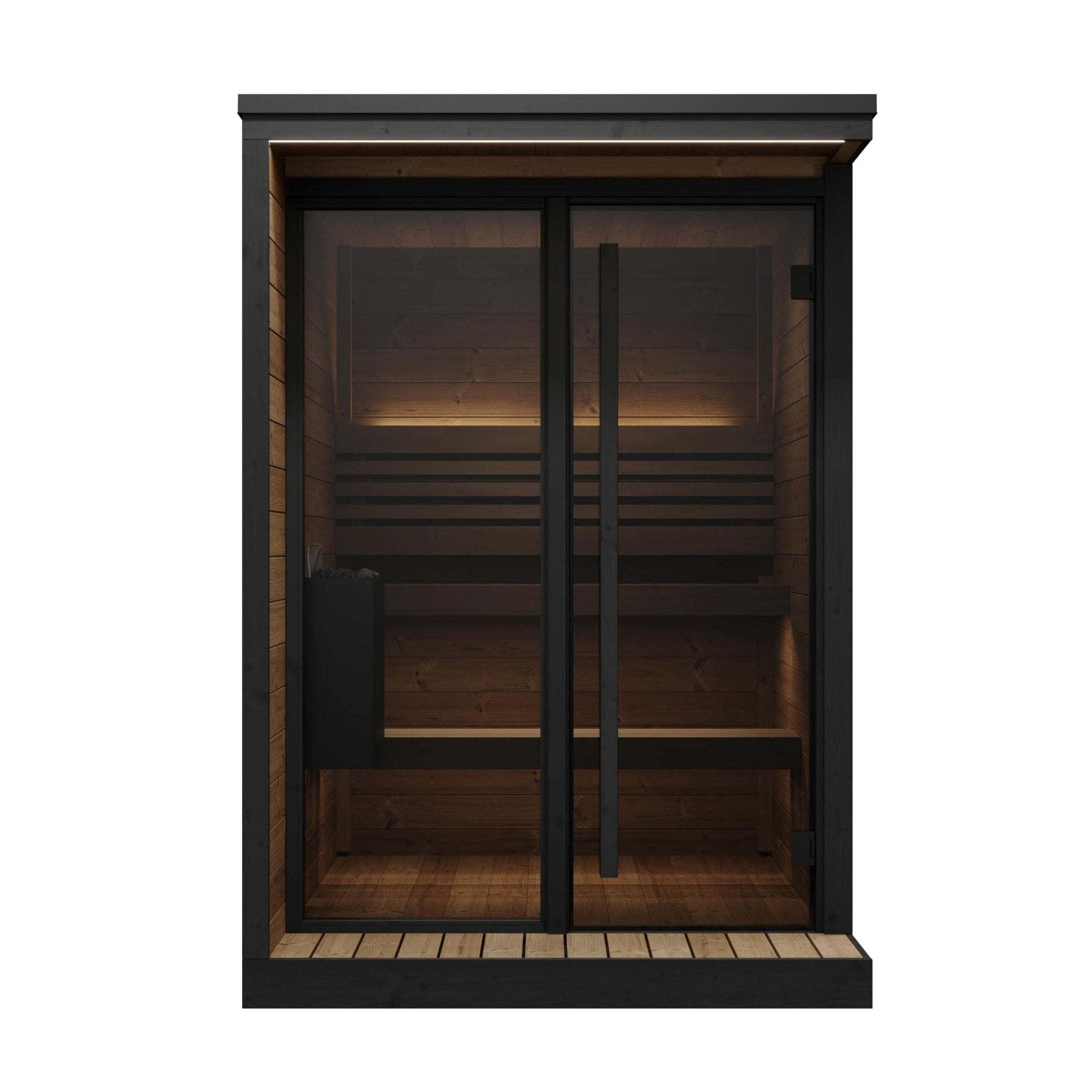 SaunaLife Model GL4 4 Person Garden Luxury Series Outdoor Sauna Kit, RecovAthlete