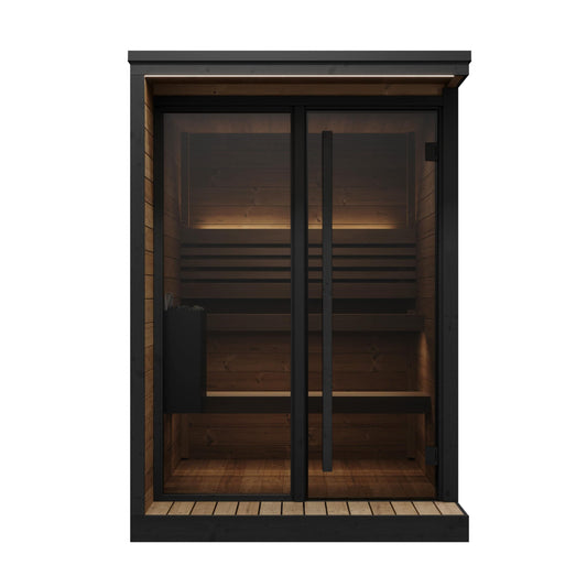 SaunaLife Model GL4 4 Person Garden Luxury Series Outdoor Sauna Kit, RecovAthlete