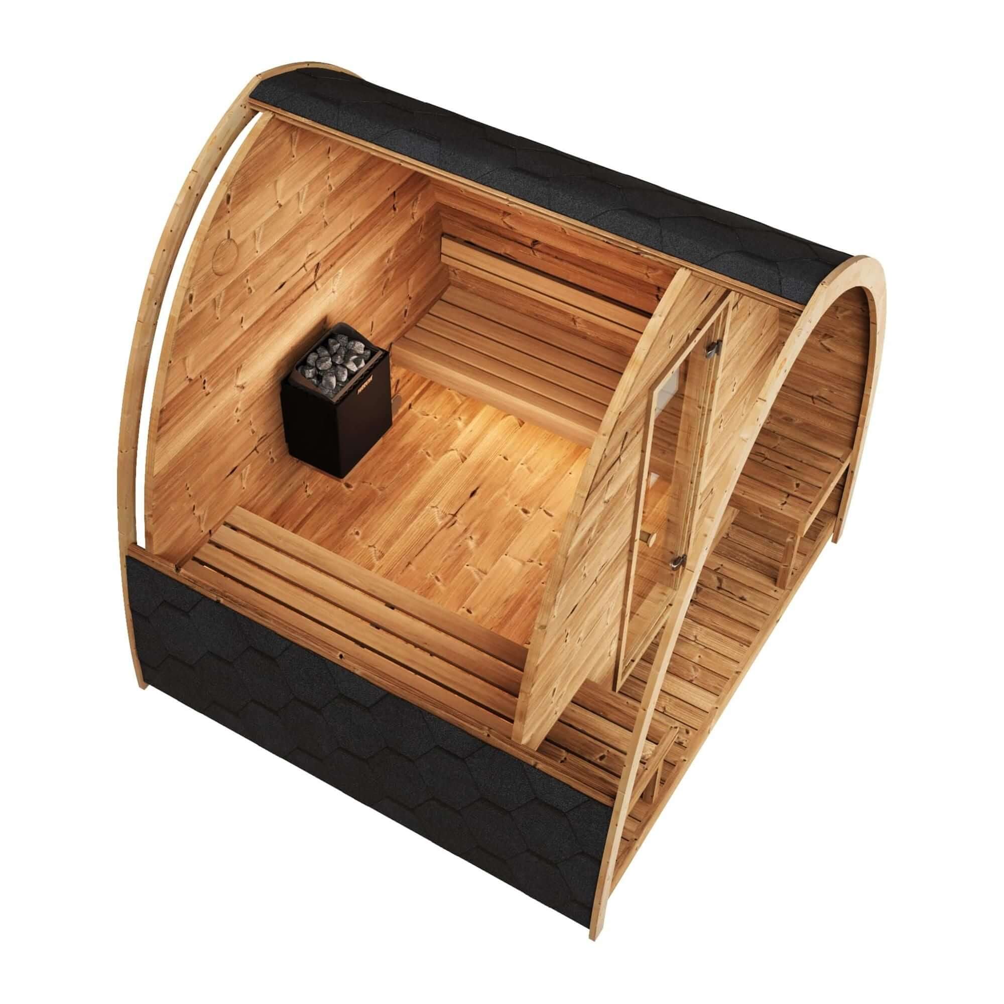 SaunaLife Model G3 Garden-Series Outdoor Sauna Home Kit | 6 Person, view 9, RecovAthlete