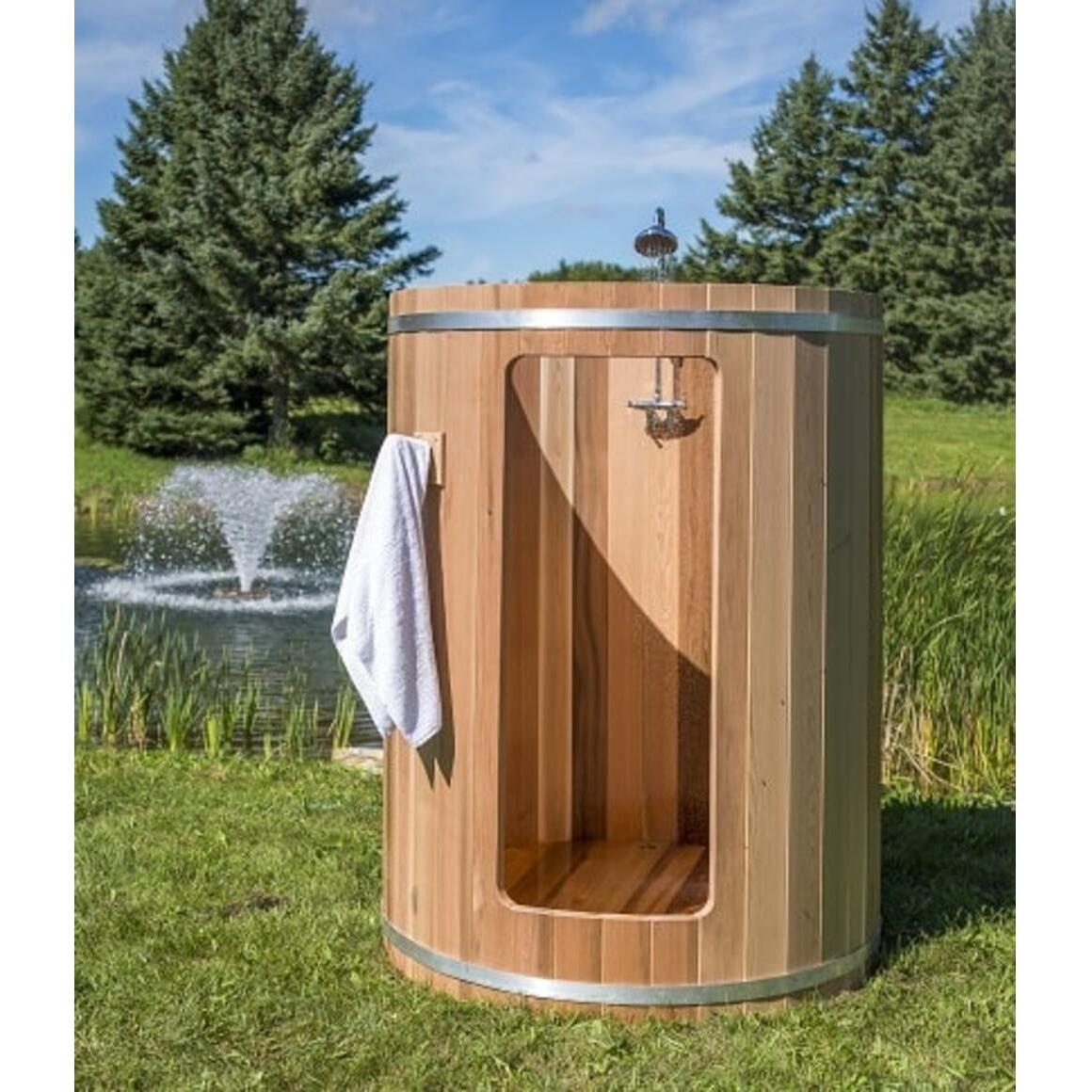 Dundalk Leisurecraft Rainbow Outdoor Shower Knotty/Clear Red Cedar - Select Saunas