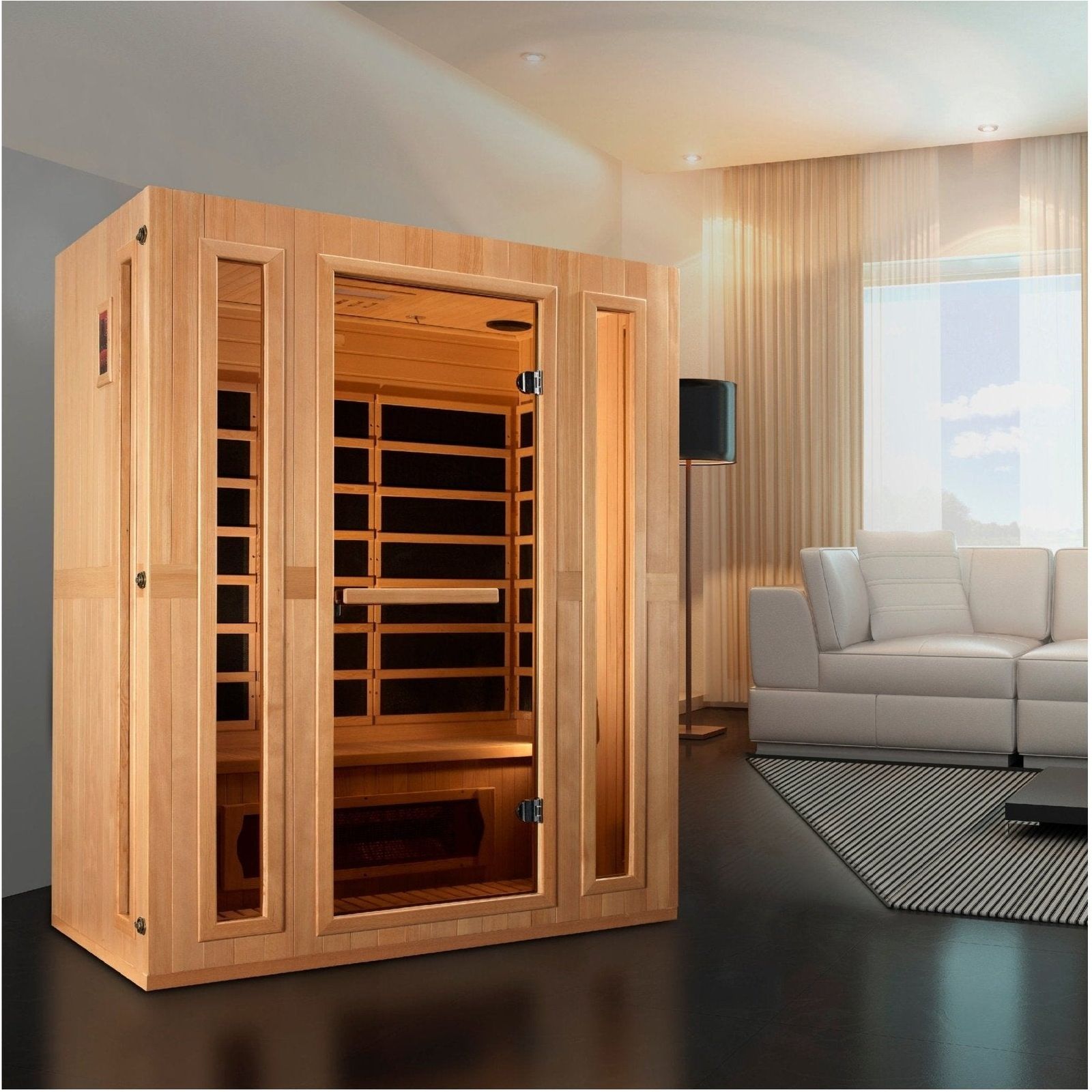 Maxxus 3-Person Low EMF FAR Infrared Sauna Canadian Hemlock - Select Saunas