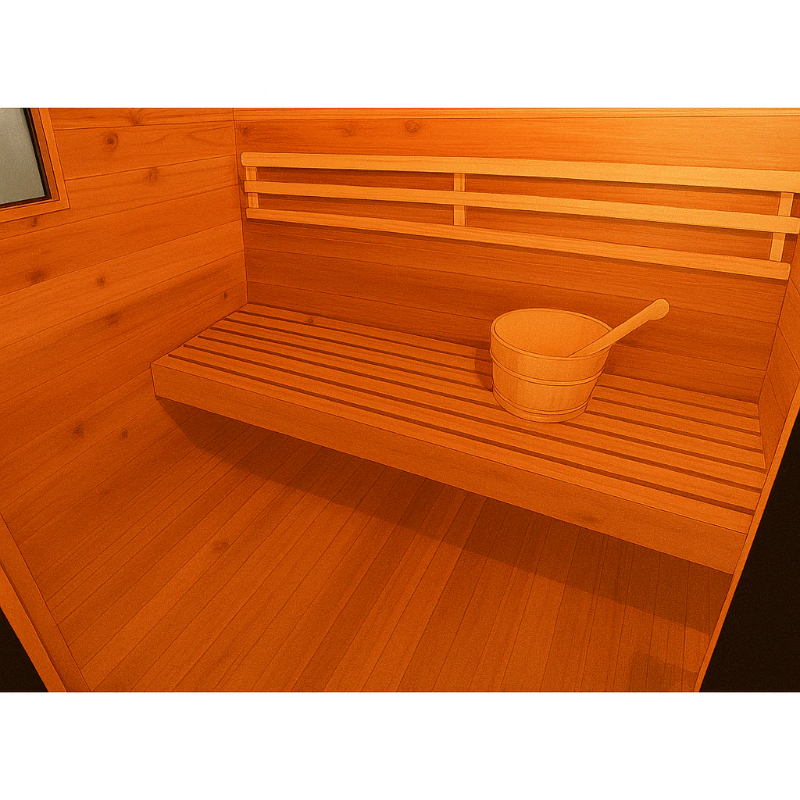 Sunray Saunas Sunray Seneca 3-Person Contemporary Outdoor Sauna With Harvia Heater
