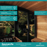 SaunaLife CL5G Sauna – 4-Person Cube-Series Outdoor Home Sauna Kit