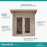 SaunaLife G4 Sauna – 6-Person Outdoor Home Sauna Kit | Garden-Series