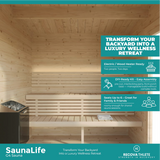 SaunaLife G4 Sauna – 6-Person Outdoor Home Sauna Kit | Garden-Series