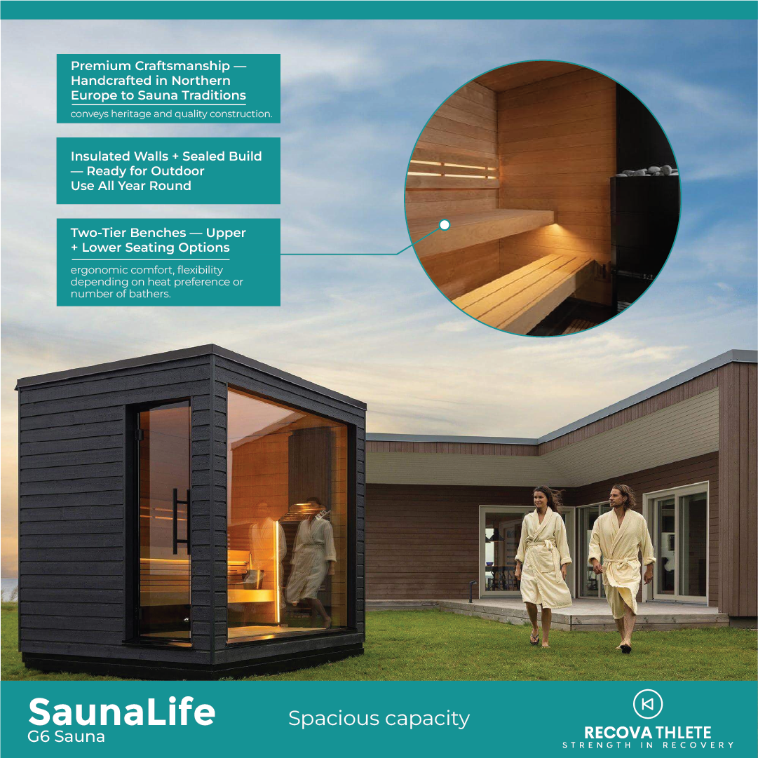 SaunaLife G6 Sauna – 5-Person Outdoor Pre-Assembled Sauna, view 6, RecovAthlete