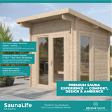 SaunaLife G4 Sauna – 6-Person Outdoor Home Sauna Kit | Garden-Series