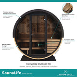 SaunaLife EE6G Sauna – 4-Person Outdoor Barrel Sauna | Ergo Elegance Series, view 5, RecovAthlete