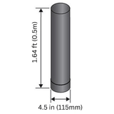 Harvia 1.64ft Smoke Pipe 4.5" diameter-Black | WZ050M