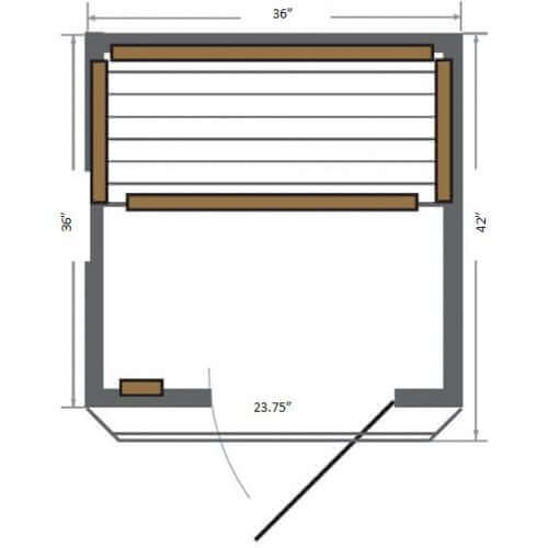 Sunray Barrett 1 Person Hemlock Sauna HL100K2, view 5, RecovAthlete