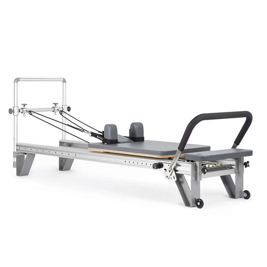 Elina Pilates Aluminum Reformer Mentor — compact anodized aluminum reformer with mini-tower compatibility
