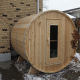 Dundalk LeisureCraft Canadian Timber Serenity 4 Person Outdoor Barrel Sauna CTC2245W