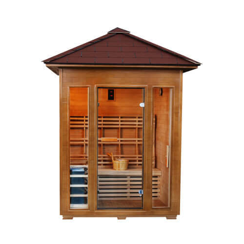 Sunray Waverly 3 Person Outdoor Traditional Sauna HL300D2, RecovAthlete