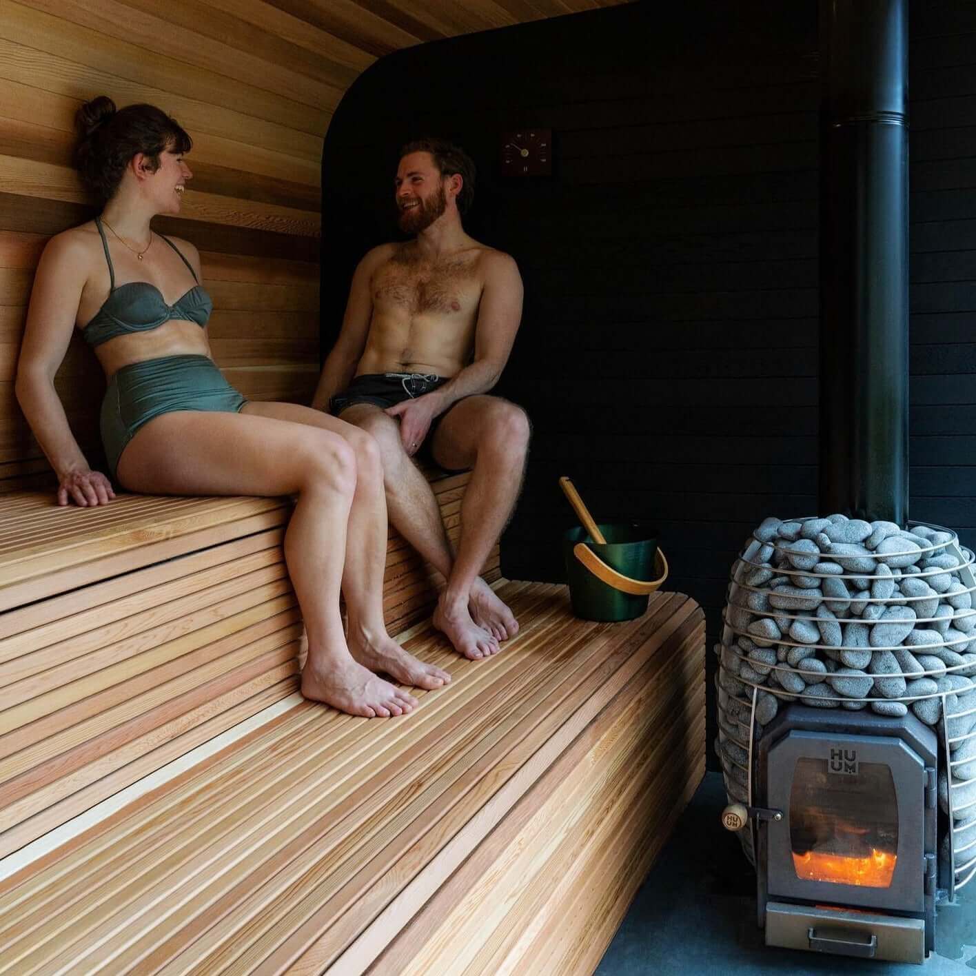 HUUM HIVE HEAT Wood Burning Stove Kit w/ Chimney, Floor Protection and Stones, view 5, RecovAthlete