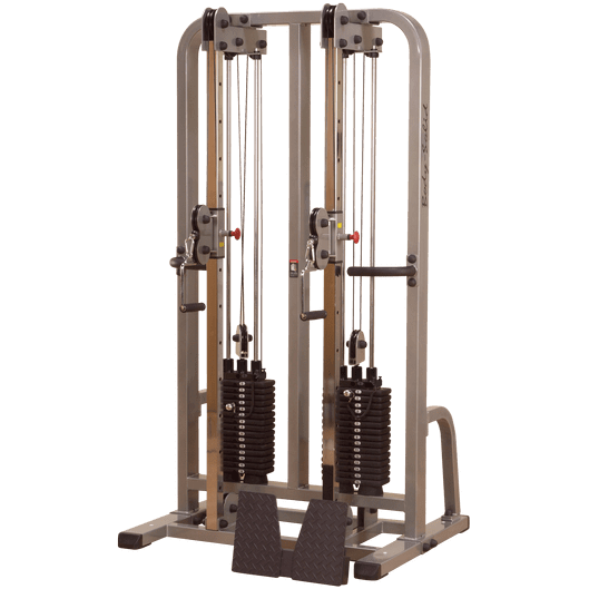 Body-Solid Pro Clubline Dual Cable Column SDC2000G black fitness equipment on a white background - RecovAthlete