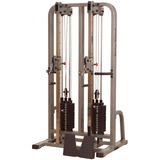 Body-Solid Pro Clubline Dual Cable Column SDC2000G black fitness equipment on a white background - RecovAthlete