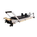Side view of Align Pilates C8 Pro Reformer showing foot bar