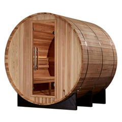 Golden Designs "Zurich" 4 Person Barrel with Bronze Privacy View - Traditional Steam Sauna - Pacific Cedar
