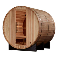 Golden Designs "Zurich" 4 Person Barrel with Bronze Privacy View - Traditional Steam Sauna - Pacific Cedar