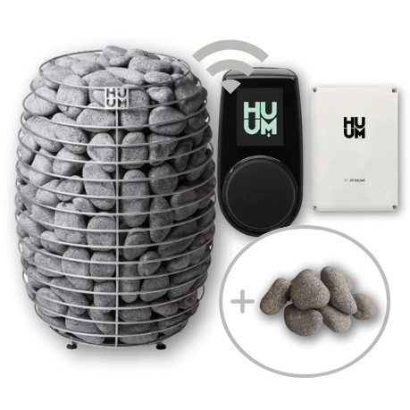 HUUM HIVE Electric Heater Package w/ UKU Wifi Controller and Extension Box and Stones