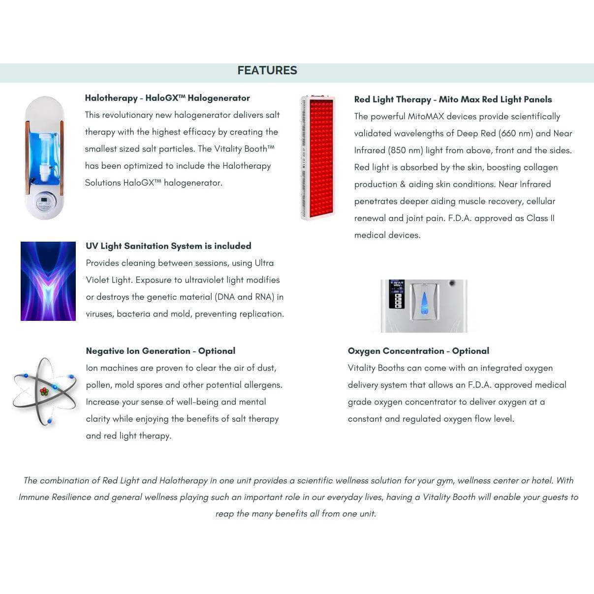 Halored Vitality Booth®  - Halotherapy Solutions Add ons