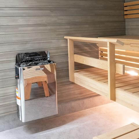 Harvia The Wall 6/8kW Electric Sauna Heater w/ Built-in Controls, view 2, RecovAthlete
