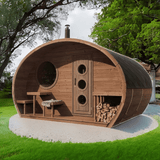 SaunaLife Model G11 Garden-Series 8 Person Outdoor Home Sauna Kit -2 Room Sauna