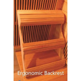 Ergonomic backrest in Sunray Sierra sauna