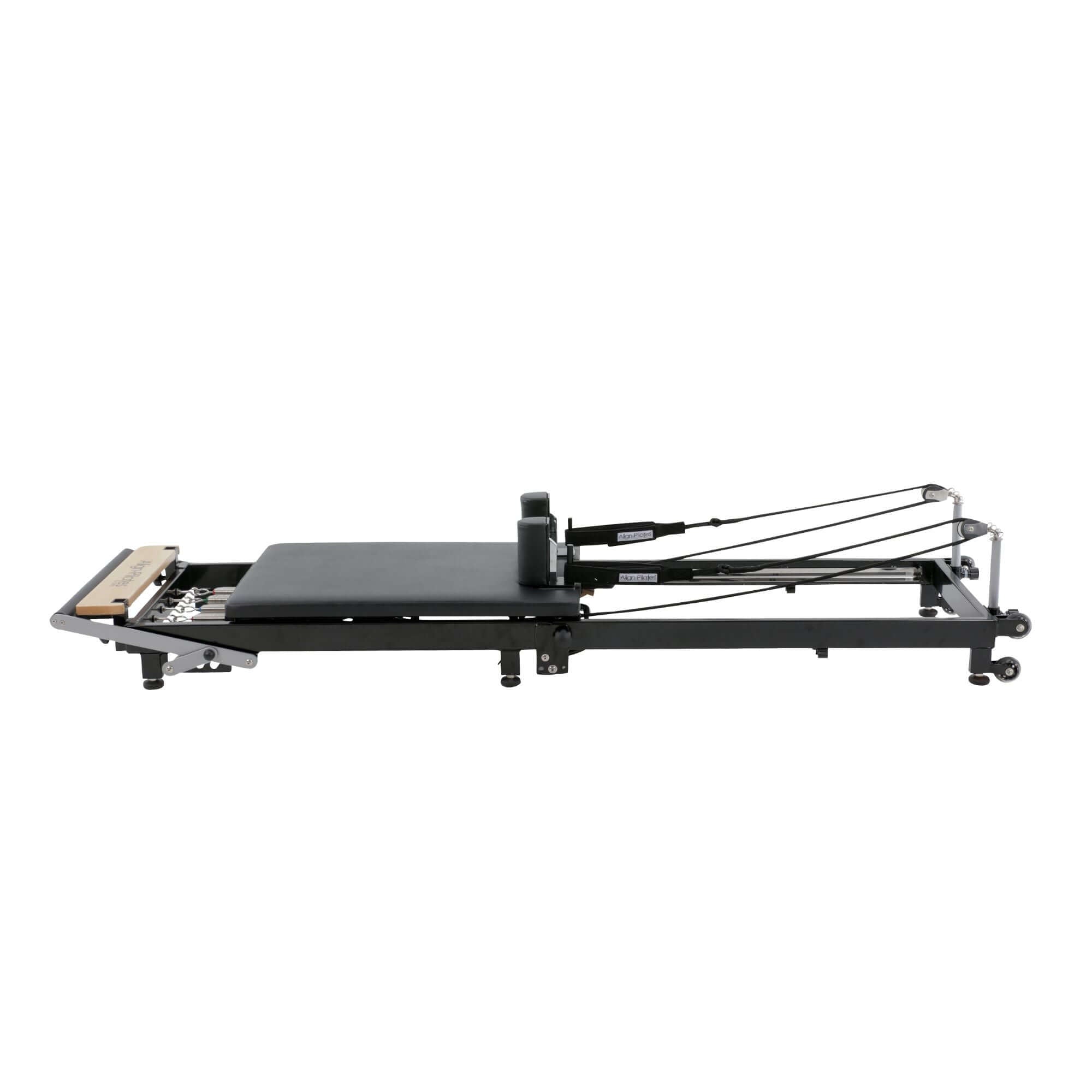 Close-up view of the Align Pilates F2 model, focusing on its high-quality construction and mechanisms for pilates workouts.