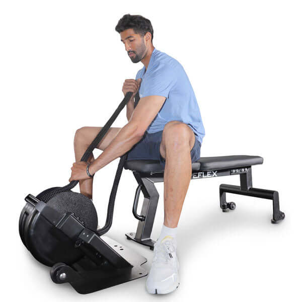 man doing intermediate workout on RopeFlex RX2000 Mini Rope Trainer