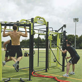 men demonstrating Ropeflex RX505 Mountable Rope Pull Machine