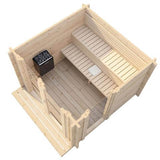 Contemporary and airy design of the SaunaLife G4 Outdoor Home Sauna Kit