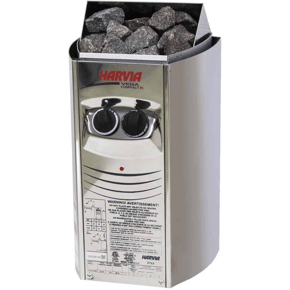 Harvia Vega Compact 120V/240V Electric Sauna Heater - 1.7/1.9/3.5kW, RecovAthlete