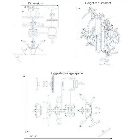 Body Solid G9S two-stack gym for partner training diagram – RecovAthlete