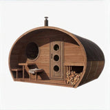 SaunaLife Model G11 Garden-Series 8 Person Outdoor Home Sauna Kit -2 Room Sauna