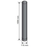 Harvia 3.3ft Smoke Pipe 4.5" diameter-Stainless Steel | WZ115100