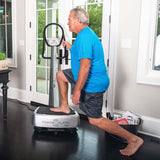 old man strectching on Power Plate my3 Full Body Vibration Platform