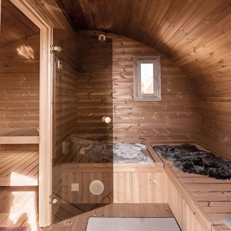 SaunaLife Model G11 Garden-Series 8 Person Outdoor Home Sauna Kit -2 Room Sauna, view 6, RecovAthlete
