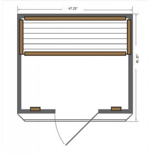 spec diagram of Sunary Sierra Sauna