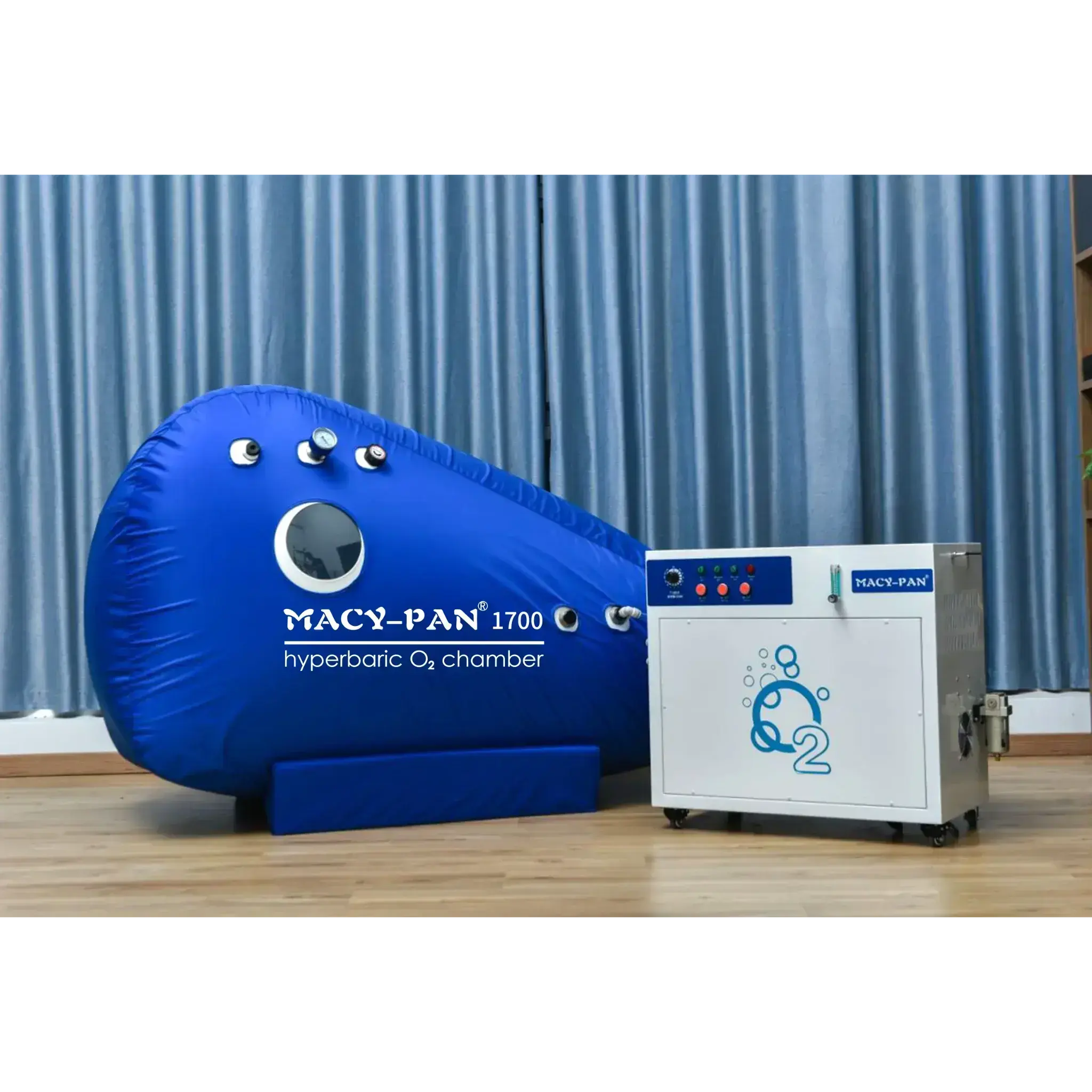 Macy-Pan 1700 Hyperbaric Oxygen Therapy Chamber for at-home healing, featuring a compact design and oxygen delivery system.