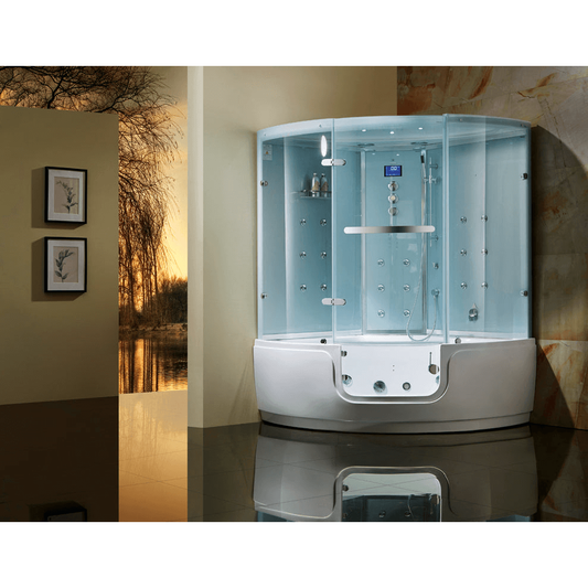 Maya Bath Platinum Comfort Walk-In Steam Shower, RecovAthlete