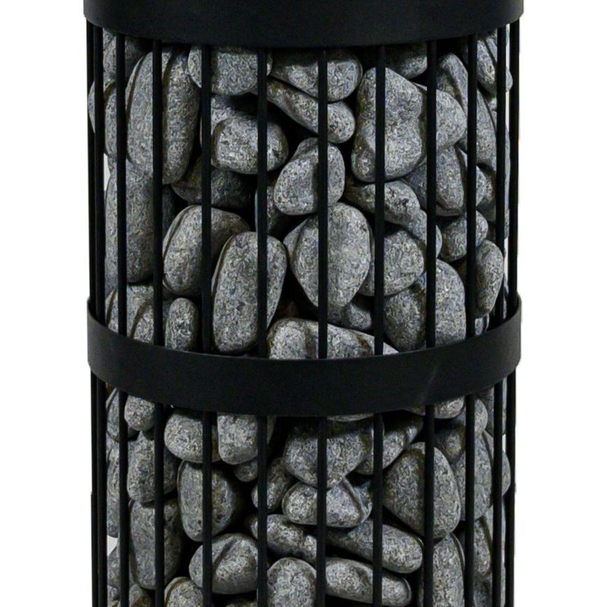 Harvia sauna heater column packed with rounded olivine diabase stones