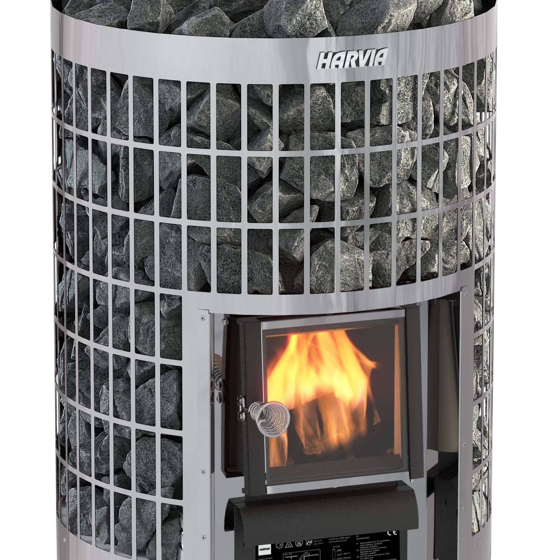 Harvia Cilindro 16 Steel wood burning sauna stove WKPC16S front view