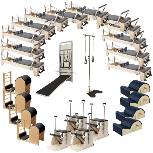 Elina Elite – Full-Scale Pilates Studio Package (12 Reformers, Chairs, Barrels & Wall Board ONNE)