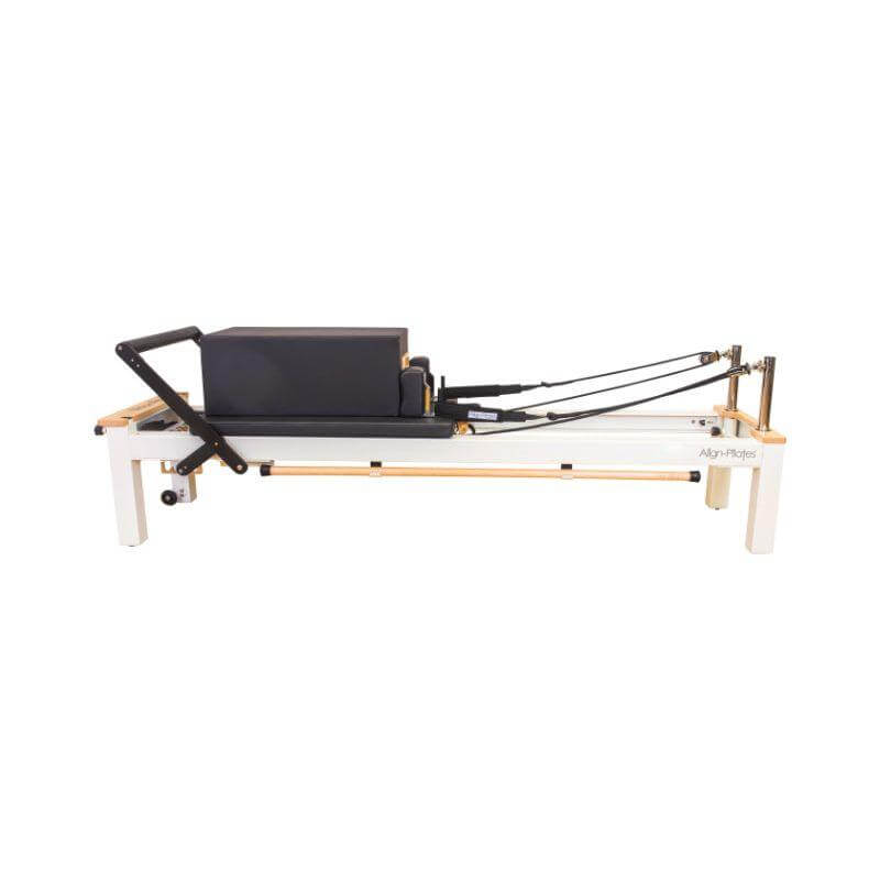 Align Pilates C8-S Pro white reformer with the Pro Sitting Box on the carriage