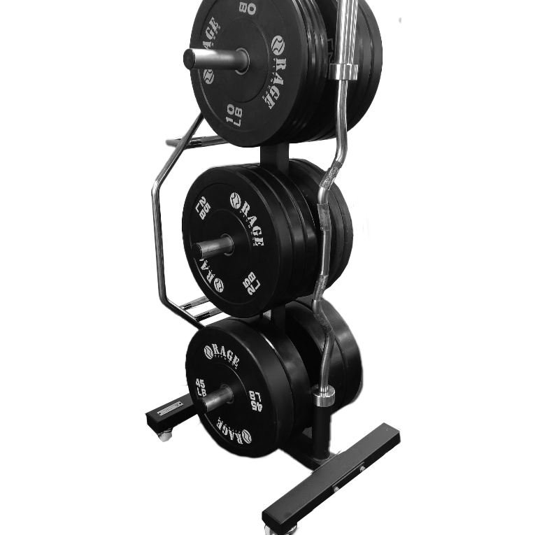 CFF-BPR6 Mobile Bar & Olympic Bumper Plate Rack