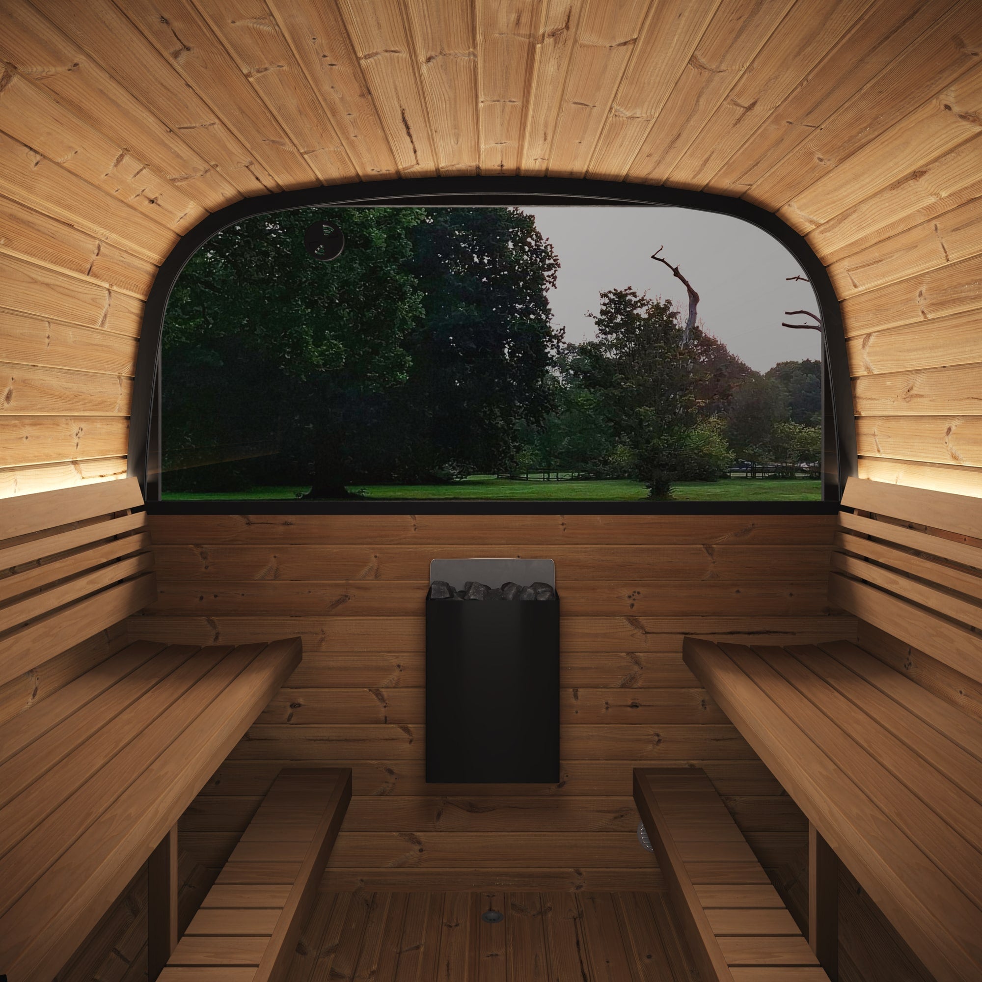 SaunaLife Model CL12GCP 8 Person Cube Series Luxury Outdoor Sauna Kit with Changeroom, view 5, RecovAthlete