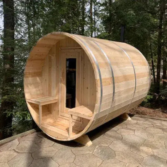 Leisurecraft Canadian Timber Serenity 4 Person Outdoor Barrel Sauna CTC2245W