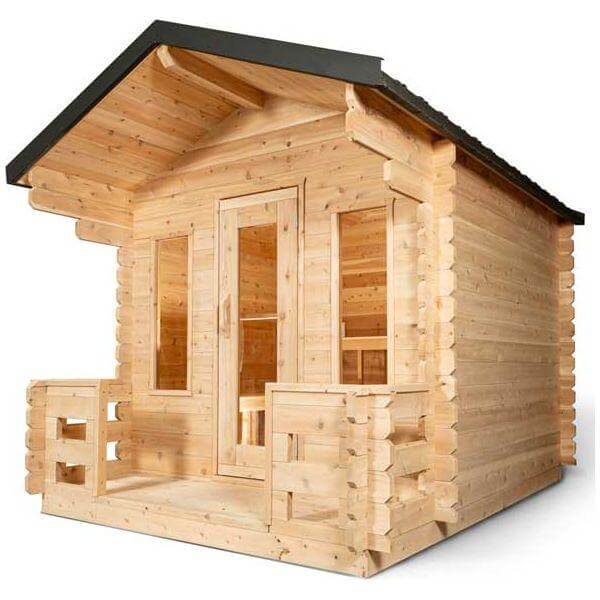 Leisurecraft CT Georgian Cabin Sauna with Porch CTC88PW | 2-6 Person Sauna, view 2, RecovAthlete