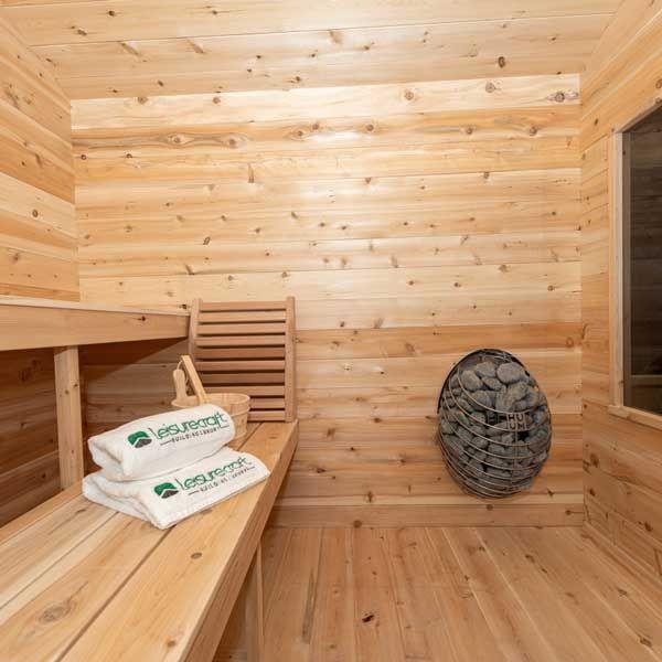 Leisurecraft CT Georgian Cabin Sauna with Porch CTC88PW | 2-6 Person Sauna, view 10, RecovAthlete